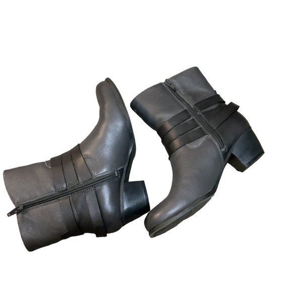 NEW! NATURALZIER Women's All GRAY Buckle Size Zip Almond Toe Bootie-Size 6.5 - Picture 6 of 9